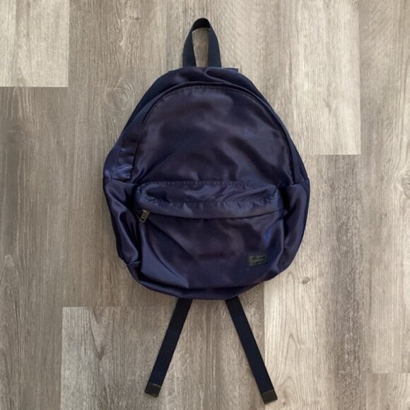 PORTER Yoshida & Co. Japan Backpack Satin Daypack Navy Blue Slouchy 14" x 16" - Picture 2 of 12
